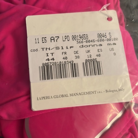 NWT La Perla Bikini Bottom Studio Slip Donna Mare Hot Pink Size 8 - Picture 3 of 4